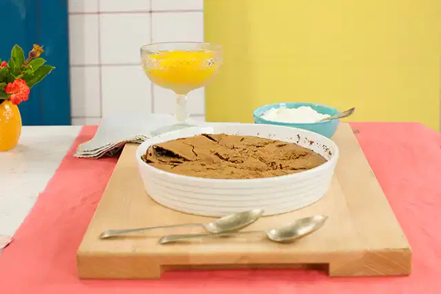 Bolo-suflê de chocolate