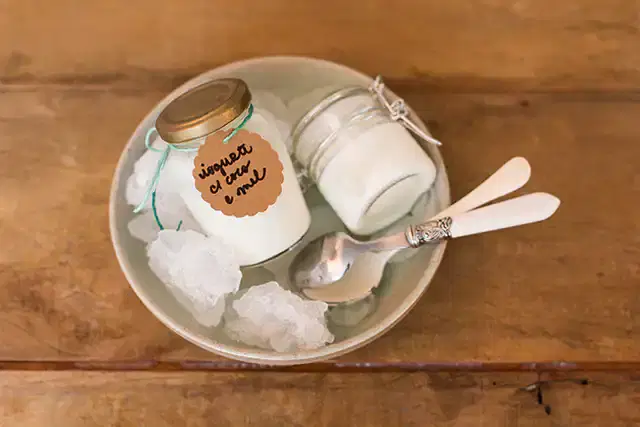 Iogurte com coco fresco e mel