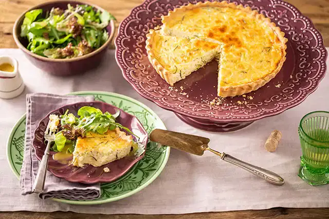 Quiche de alho-poró com alecrim