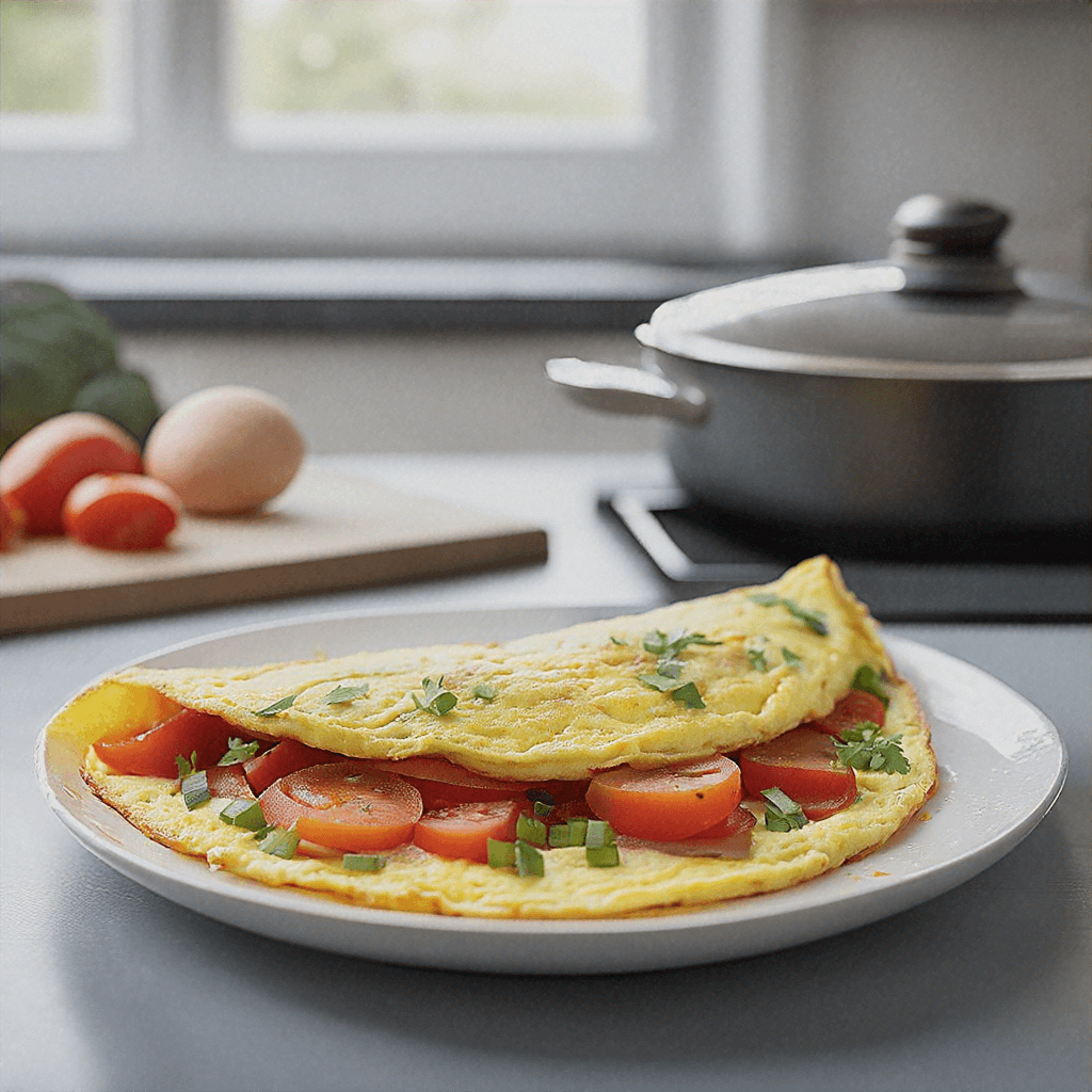 Omelete de Claras com Espinafre e Tomates Omelete de Claras com Espinafre e Tomates
