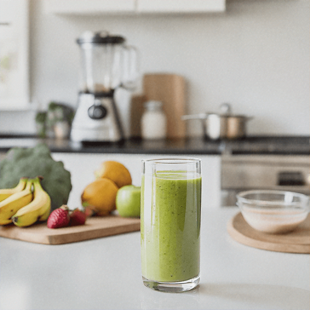 Smoothie Verde com Couve, Banana e Água de Coco Smoothie Verde com Couve, Banana e Água de Coco