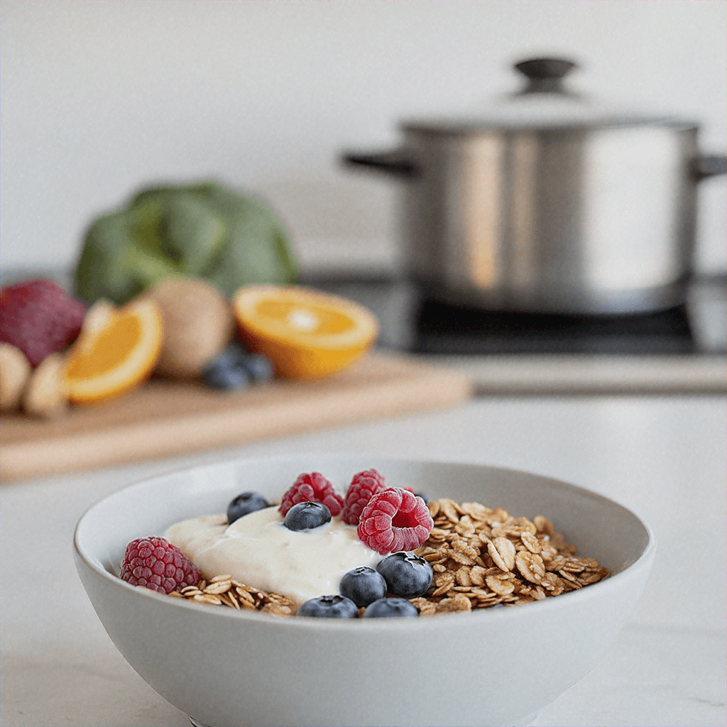 Iogurte Natural com Frutas e Granola Iogurte Natural com Frutas e Granola